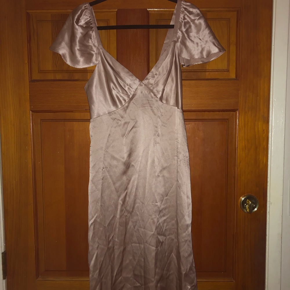 Reformation Dusty Blush Silk Dress